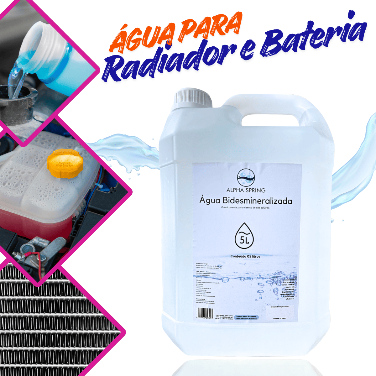 Agua bidesmineralizada Alpha Spring 5 litros